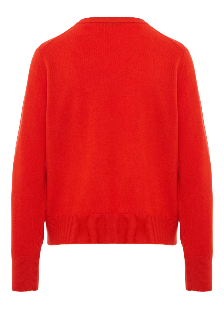 Cashmere V-neck sweater in crimson