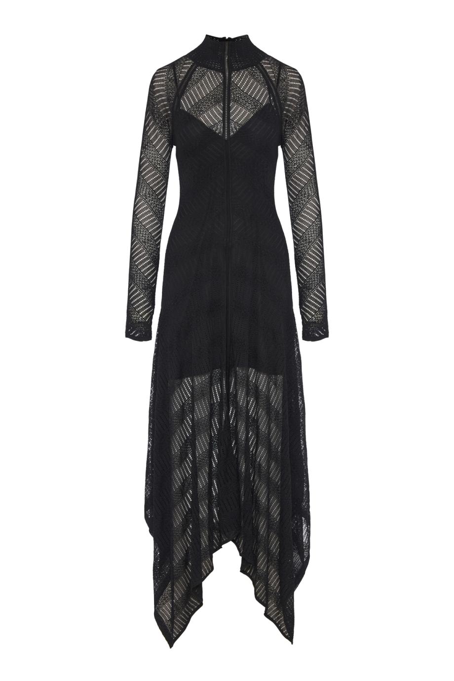 Valiant chevron lace maxi dress in black