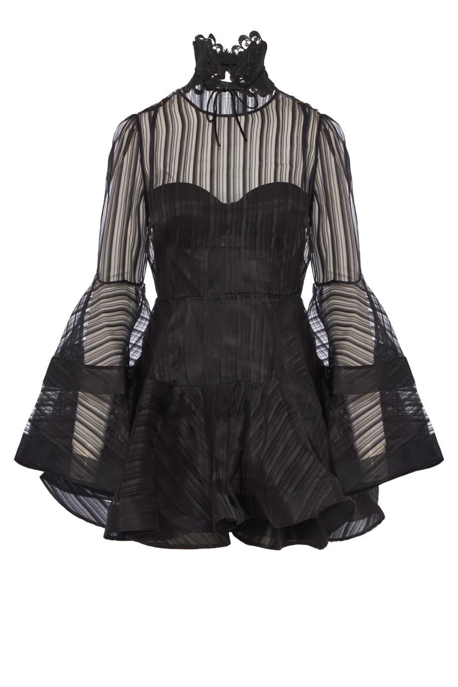 Valiant lantern mini dress in black