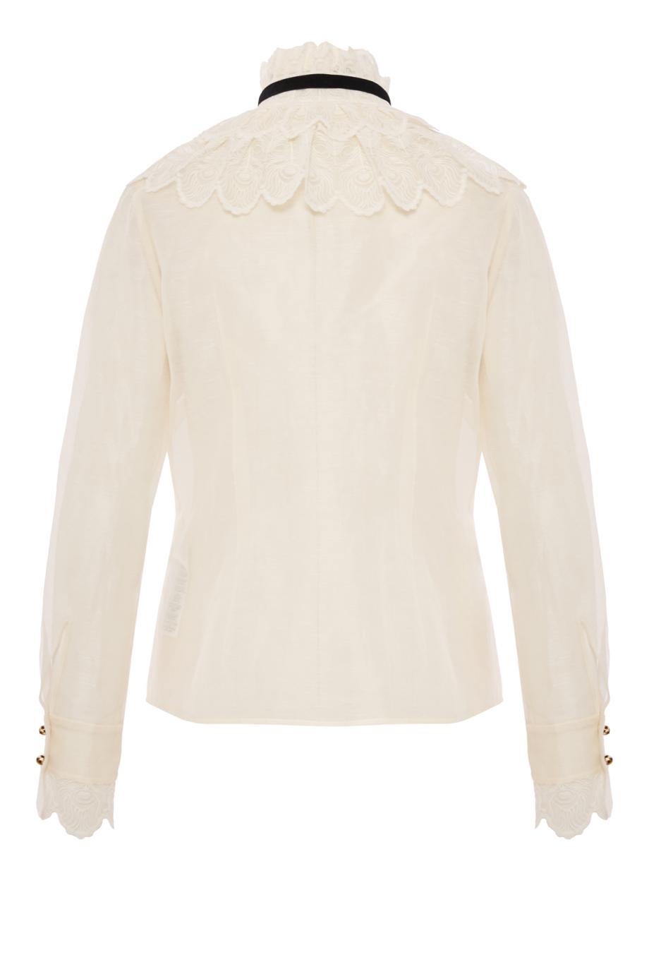 Valiant silk and linen tuxedo blouse in ivory