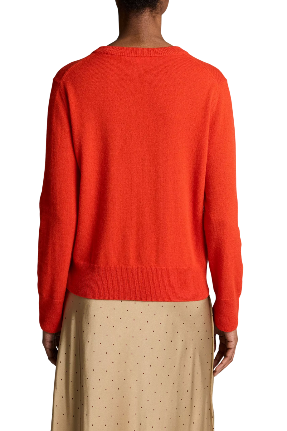 Cashmere V-neck sweater in crimson