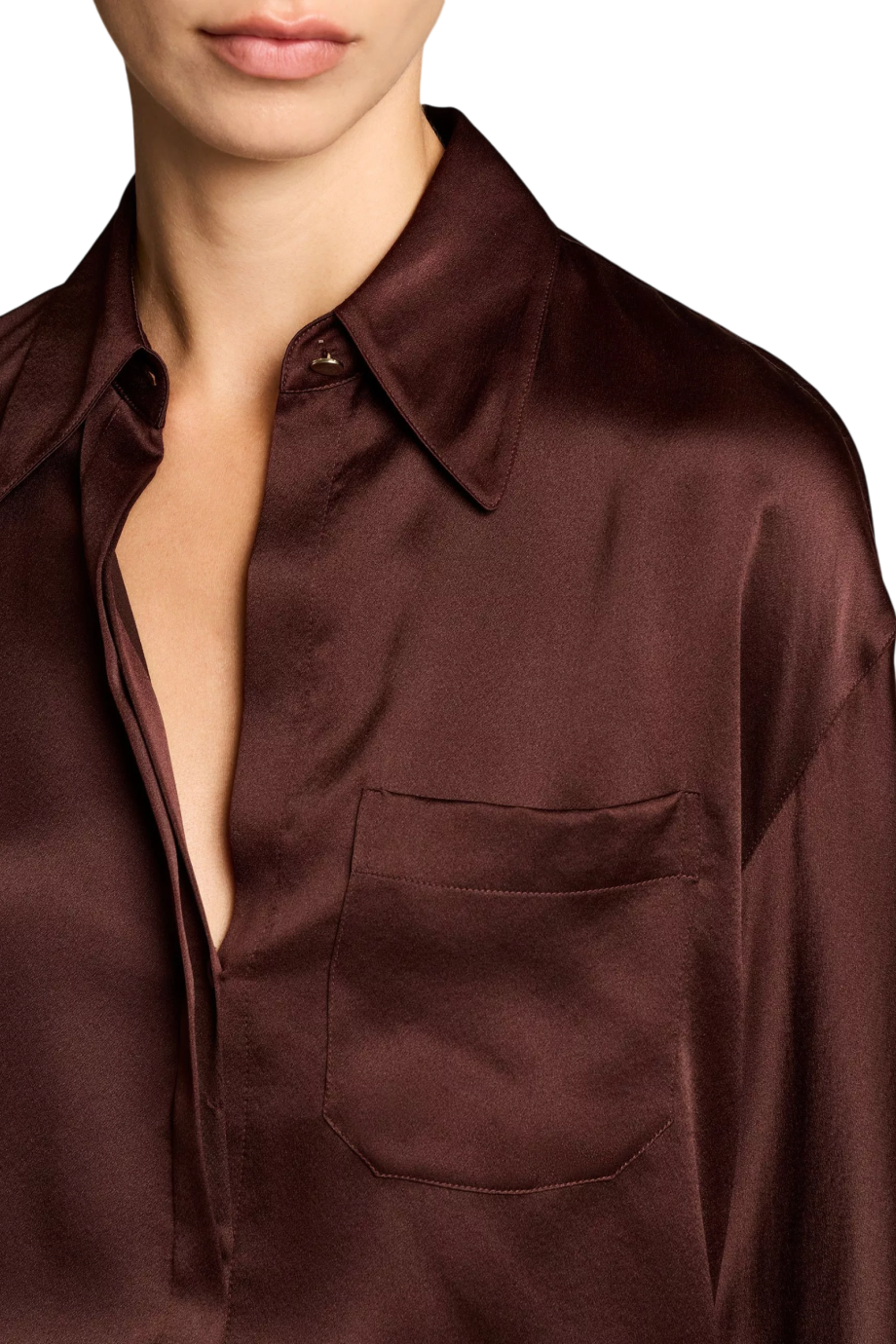Silk dolman-sleeve blouse in cherrywood
