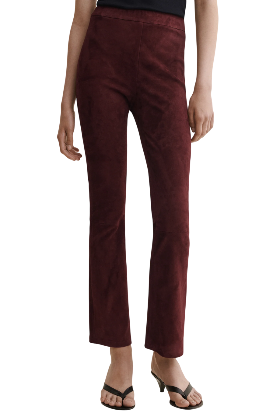 River stretch suede trousers in mahogany
