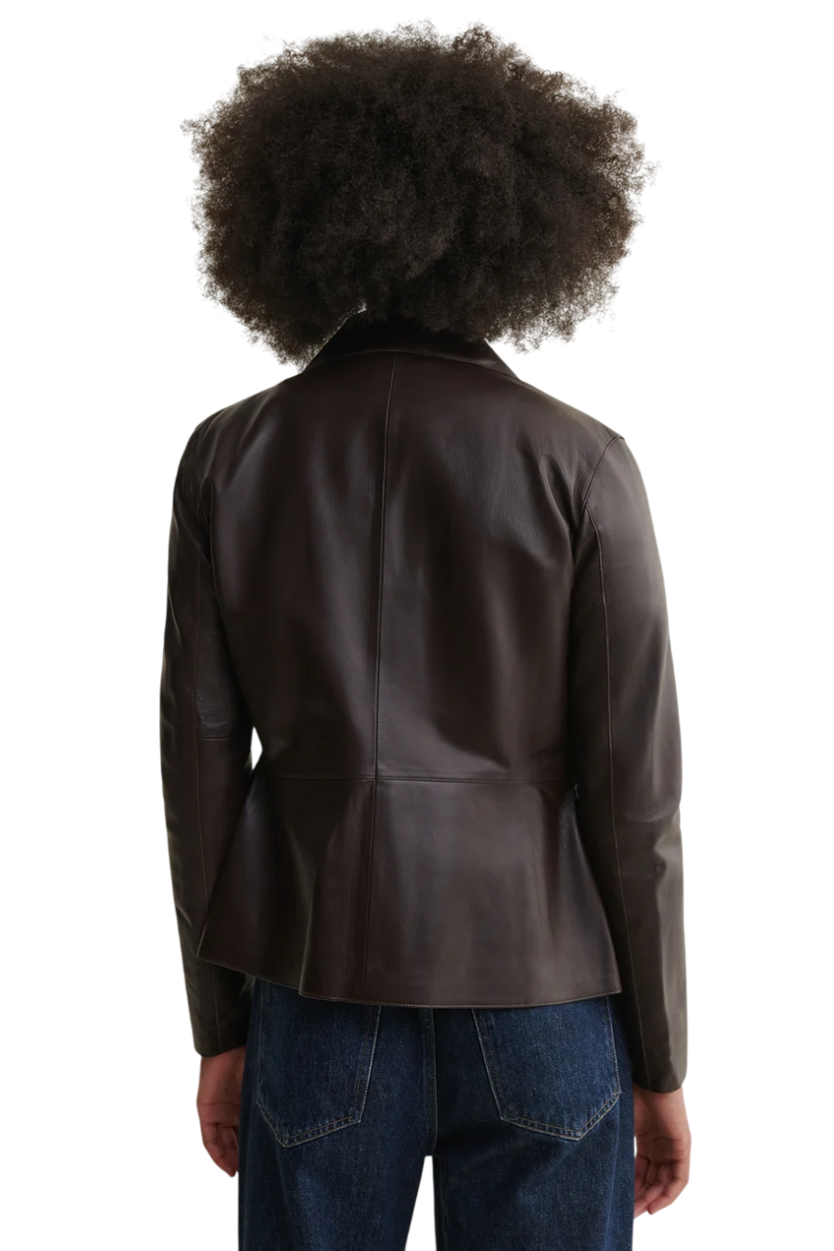 Carmen leather jacket in coffee bean