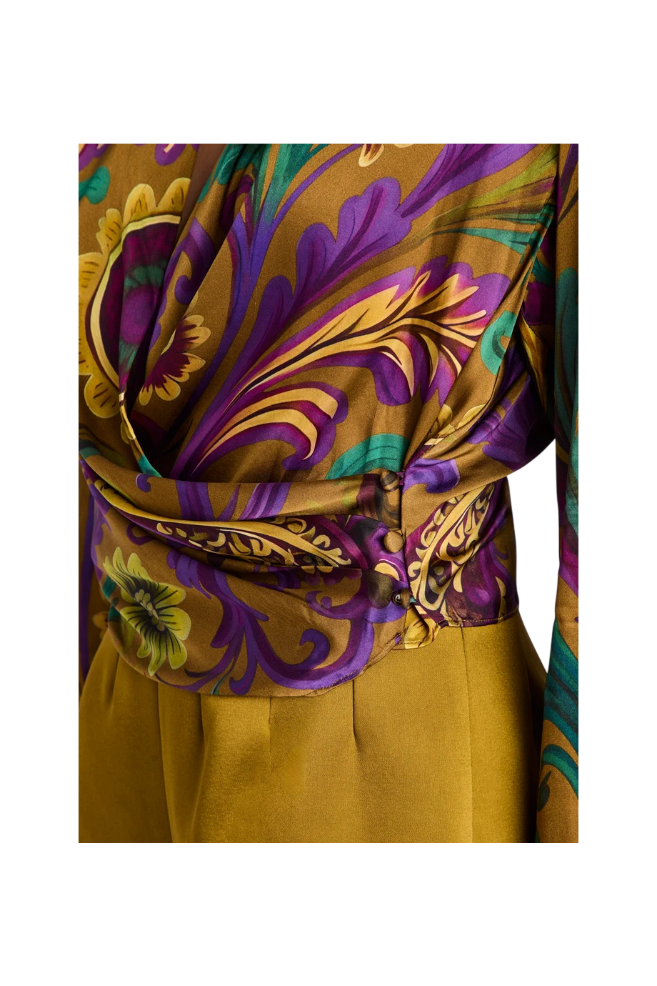 Kourt satin top in ochre