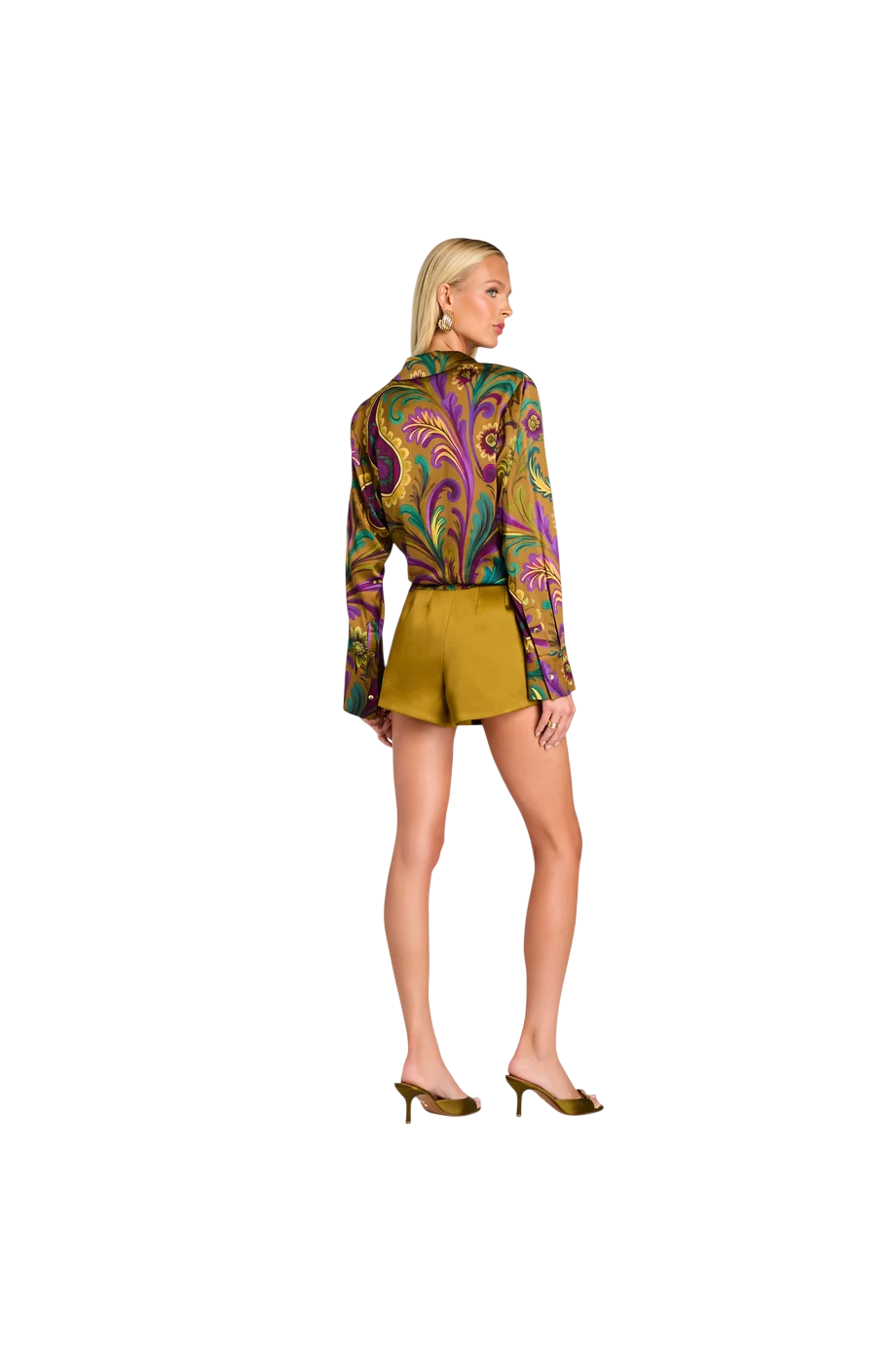 Kourt satin top in ochre