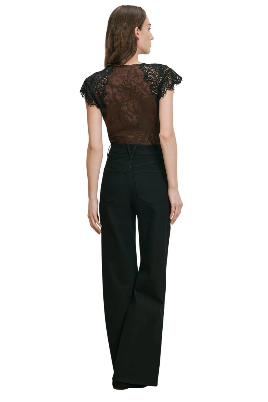 Taylor high-rise wide-leg jeans in onyx