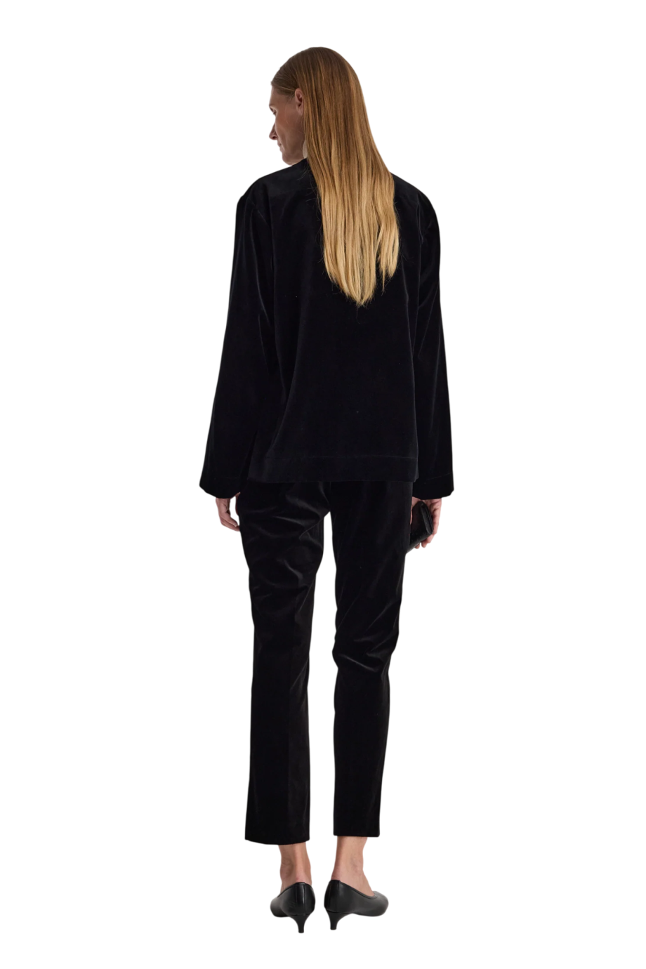 Pankou closure velvet jacket in black