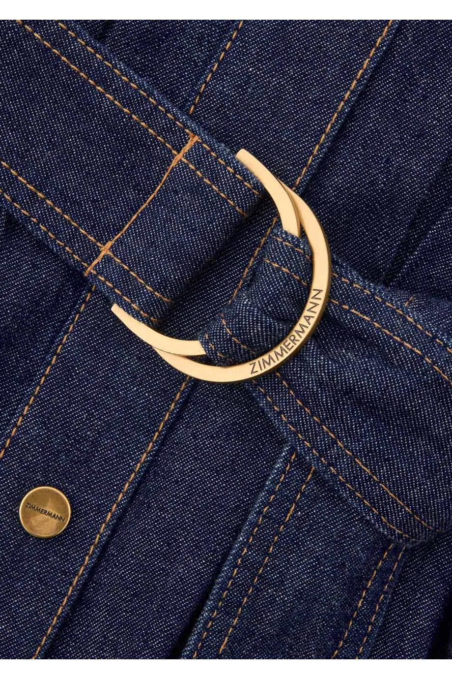 Denim midi shirt dress in harbour blue