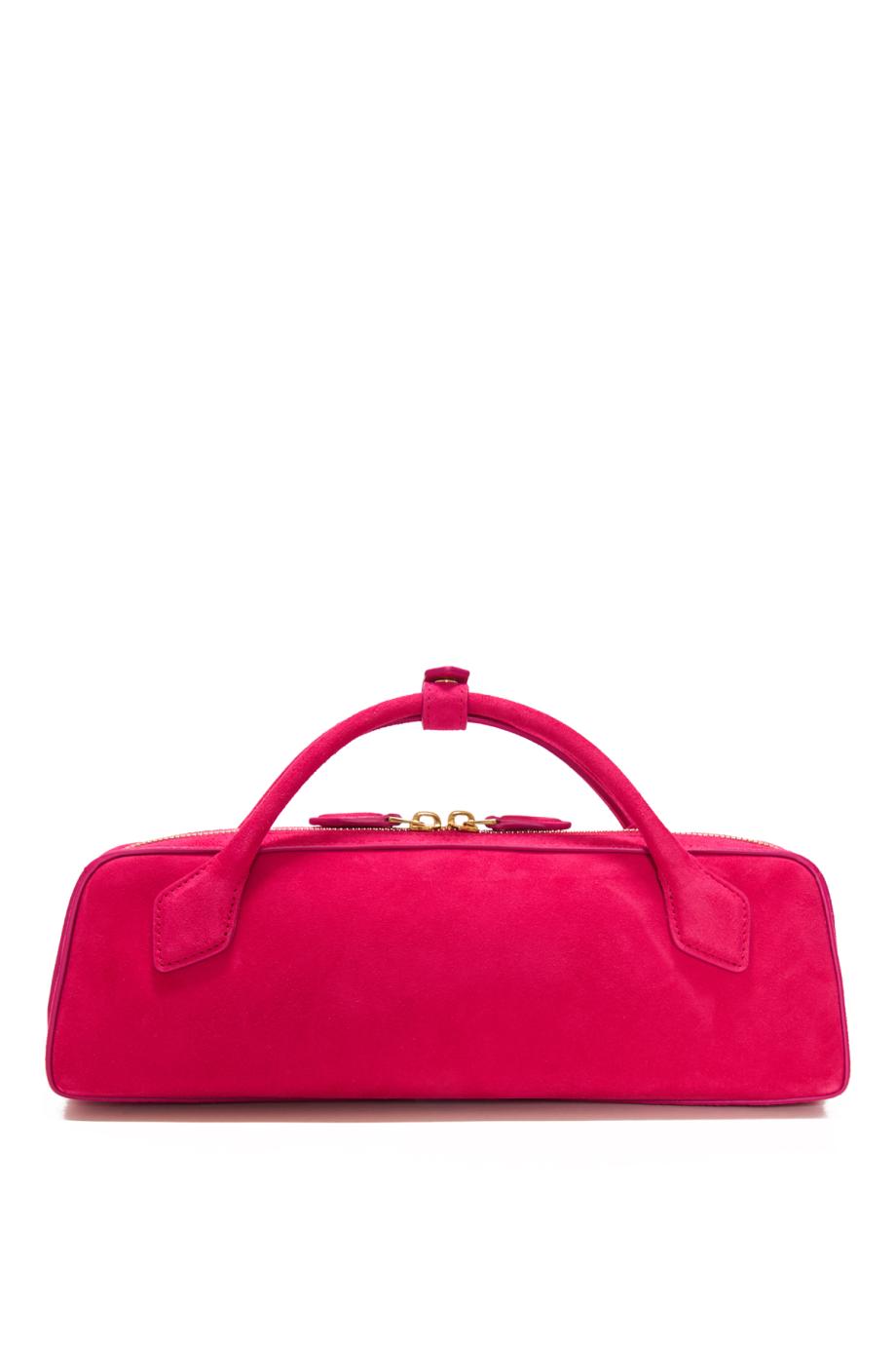 Le Teckel suede top-handle clutch in dalia