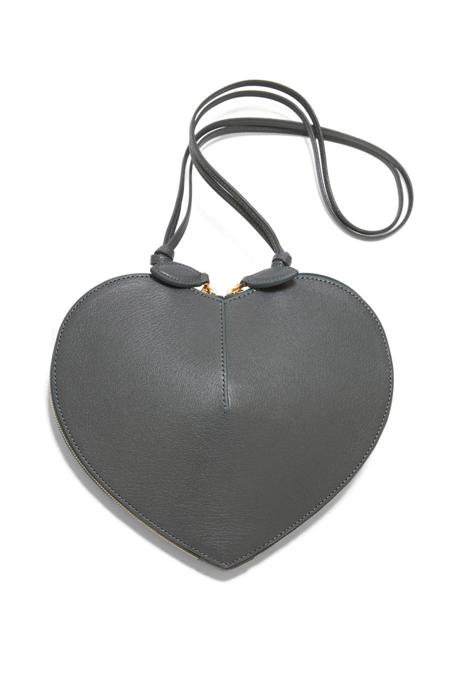 Le Coeur suede and leather bag in lichen