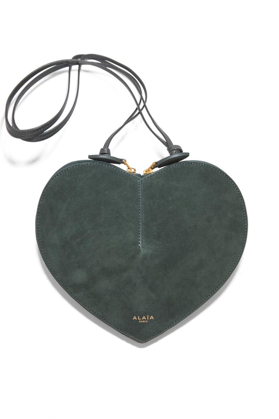 Le Coeur suede and leather bag in lichen