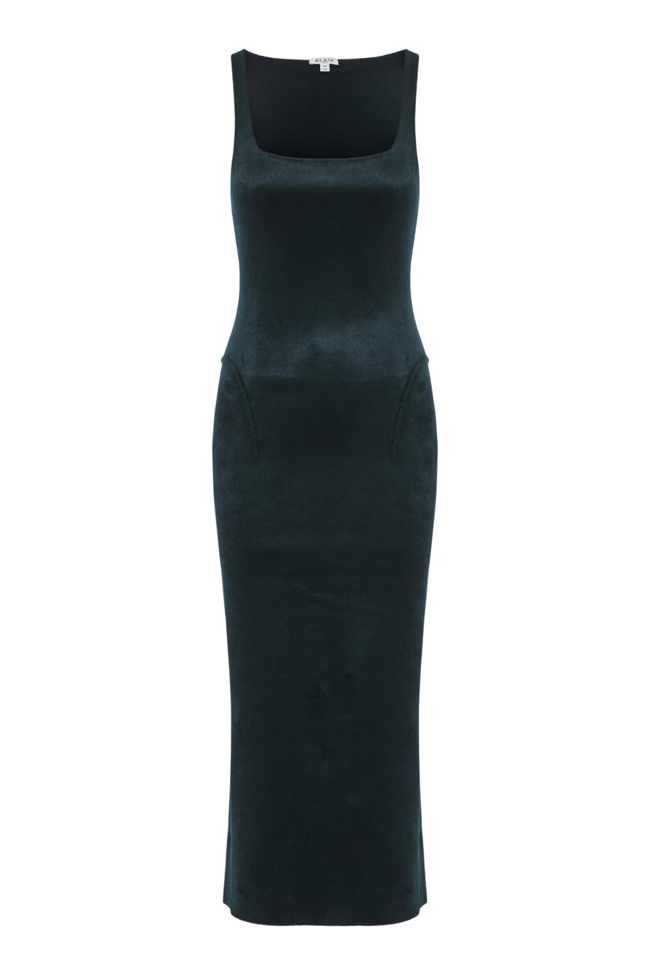 Velvet bodycon midi dress in bottle green