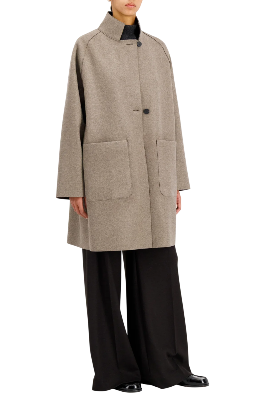 Chore cashmere flannel jacket in almond