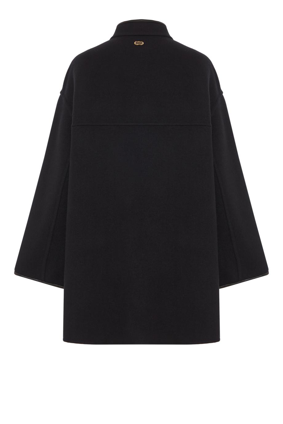 B-Jersey wool and cashmere coat in black