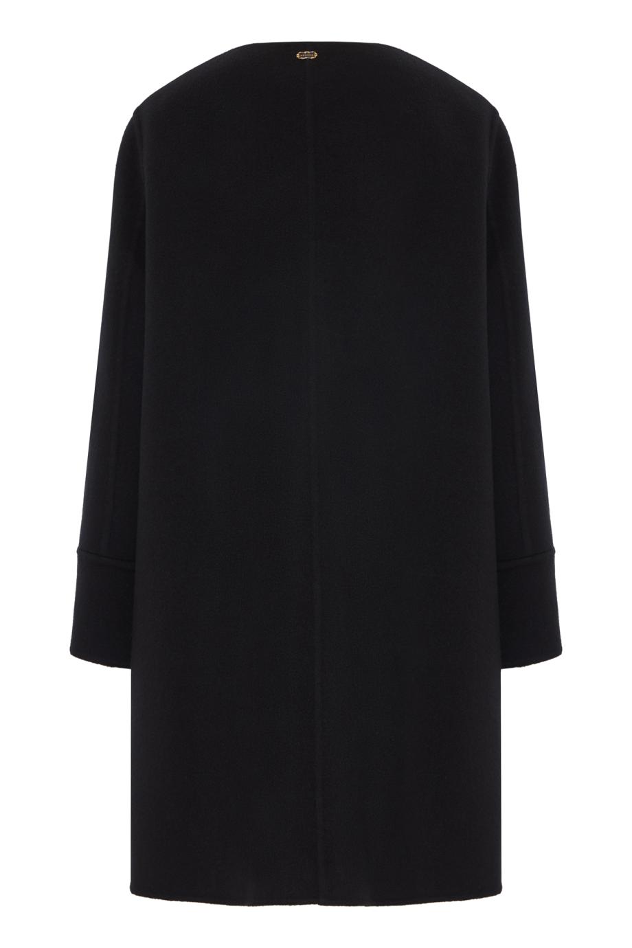 Matt cashmere double-face coat in black