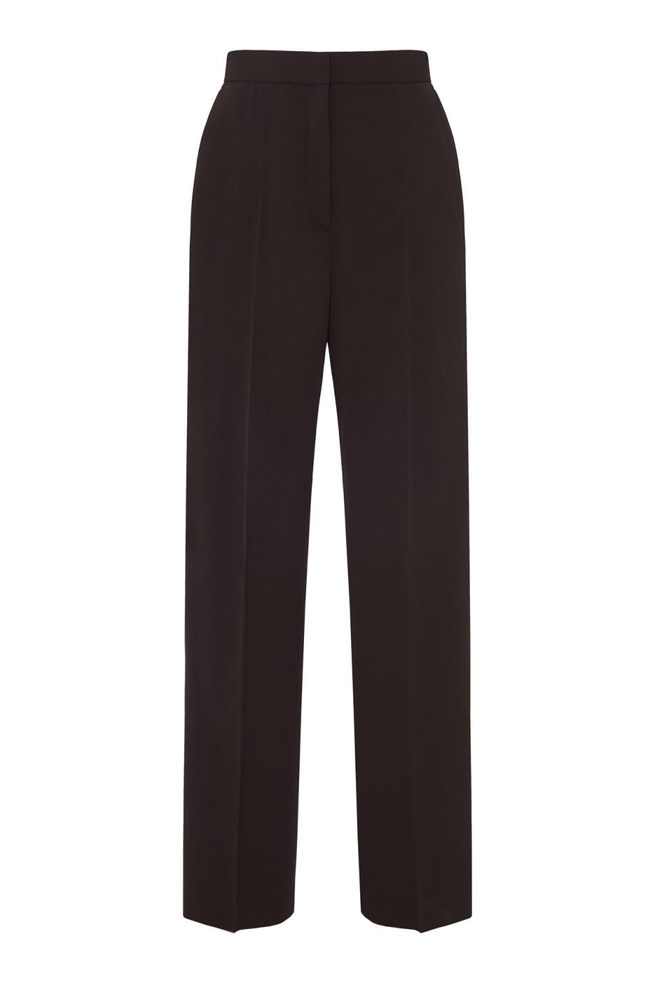 Milano straight wool-blend pants in ebony