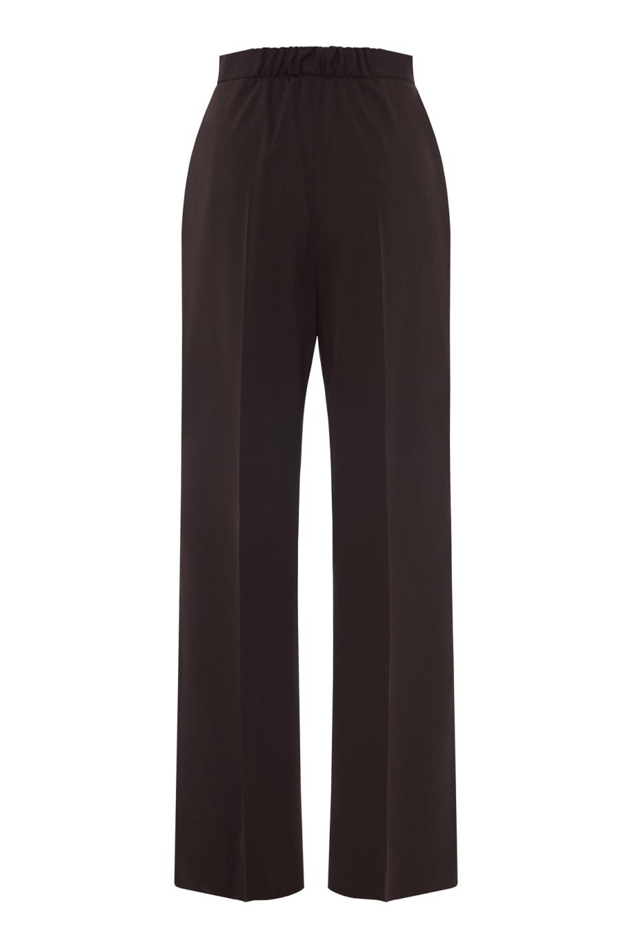 Milano straight wool-blend pants in ebony