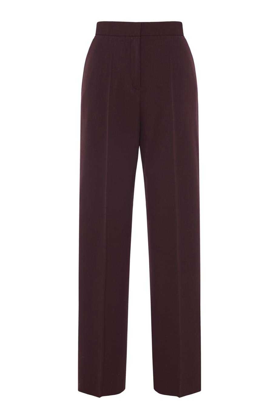 Milano straight wool-blend pants in burgundy