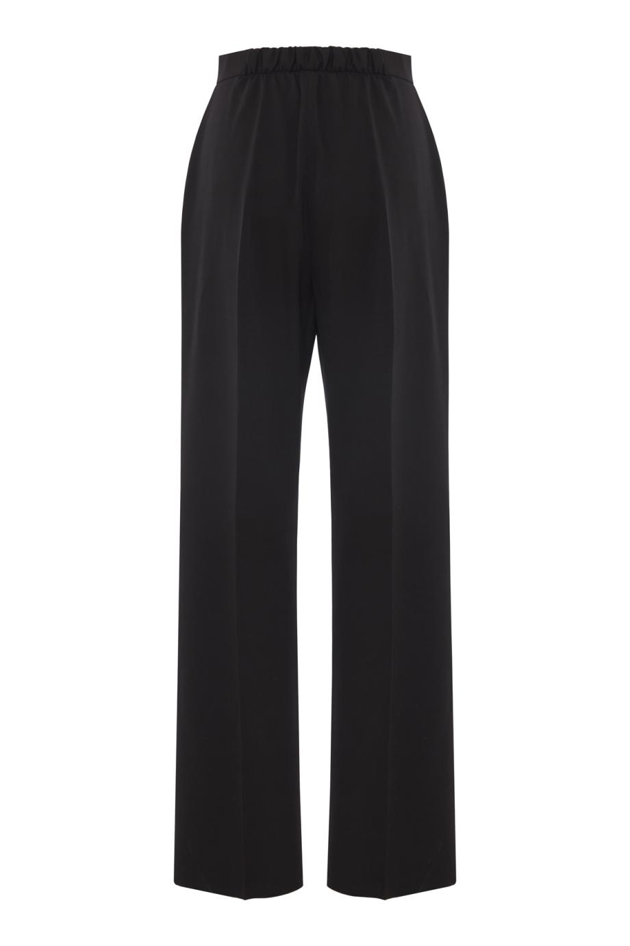Milano straight wool-blend pants in black