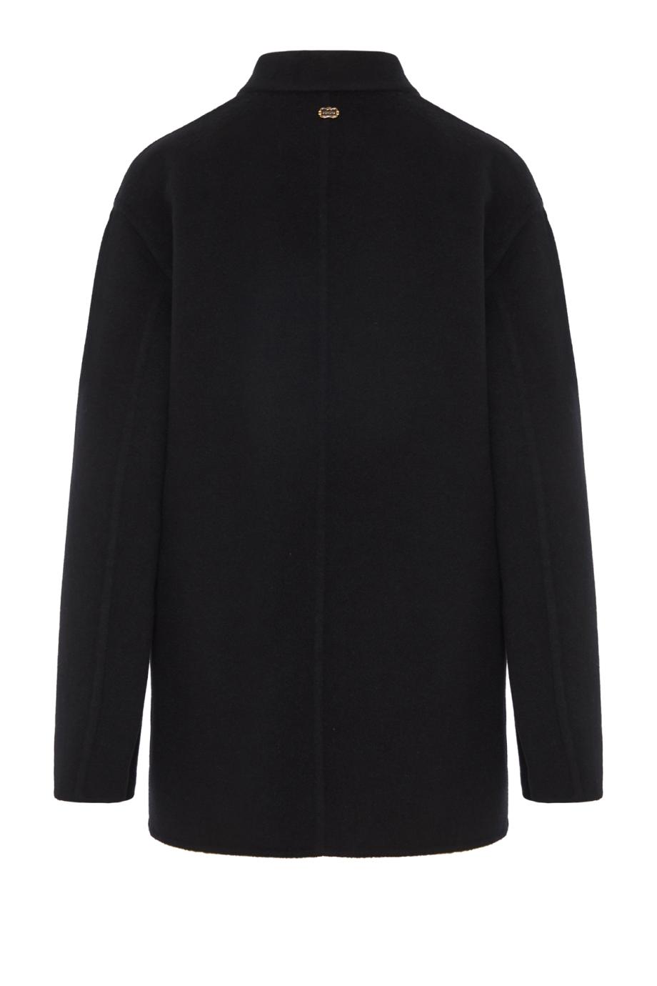 Matt cashmere double-face jacket in black