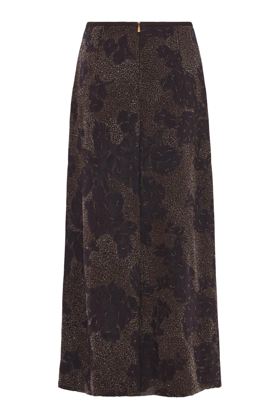 High-waisted wool-organza midi skirt in ebony
