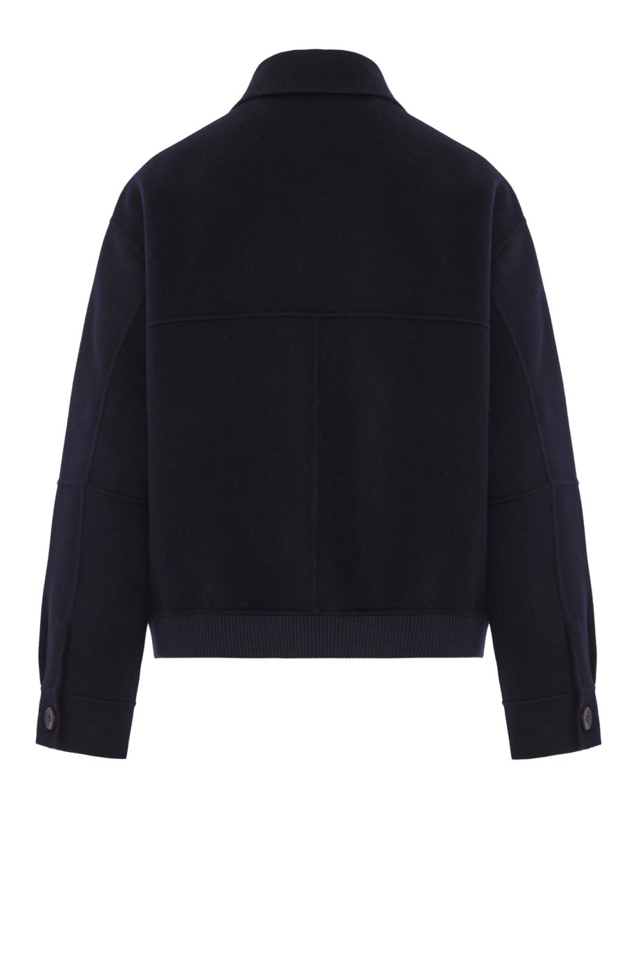 Zip-front wool jacket in navy