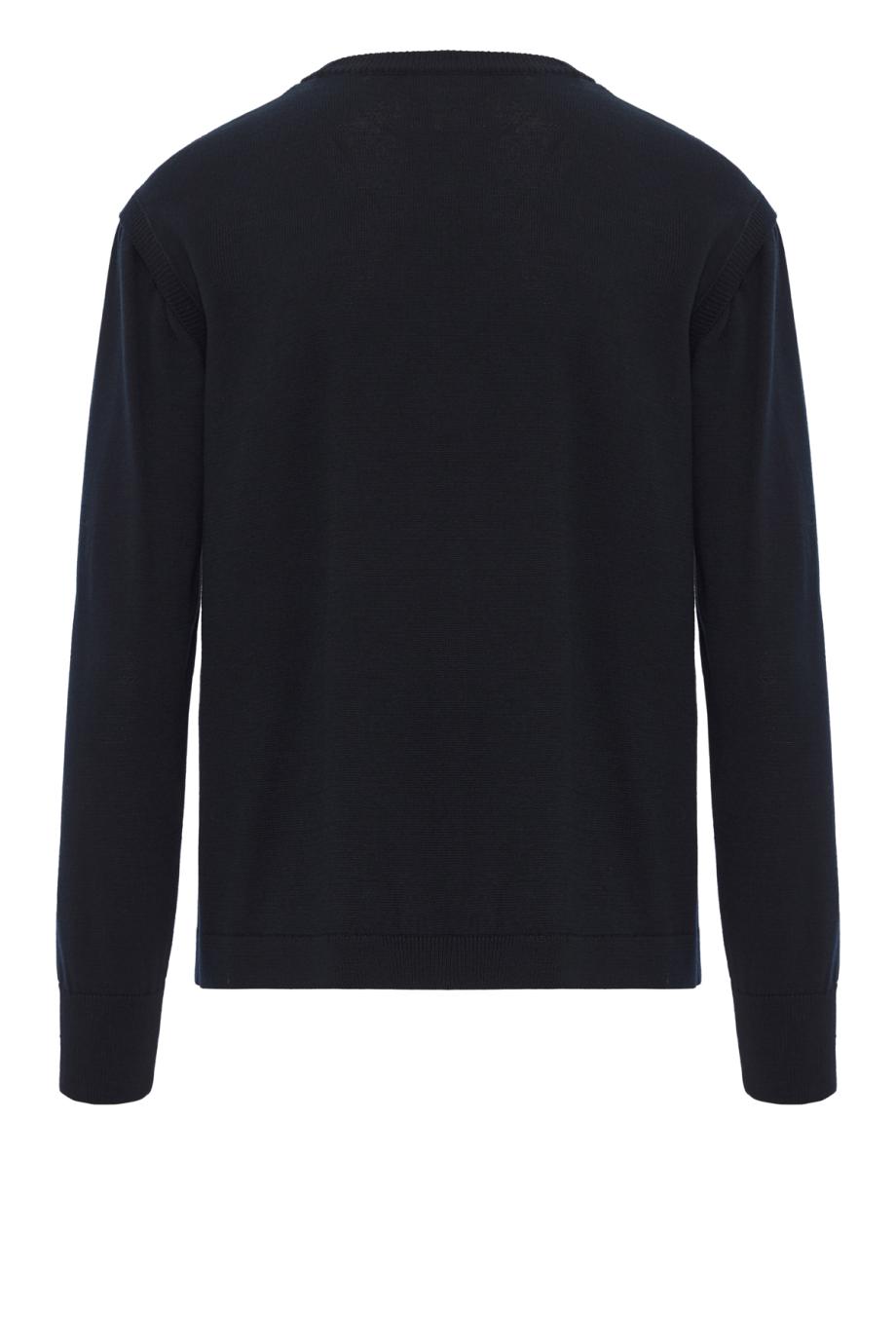 Intarsia knitted wool and cotton sweater in green