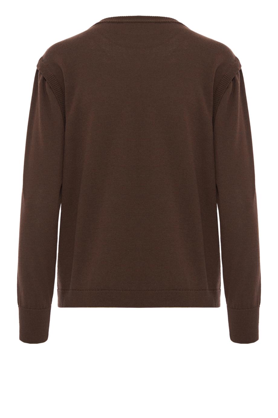 Embroidered wool and cotton sweater in orange