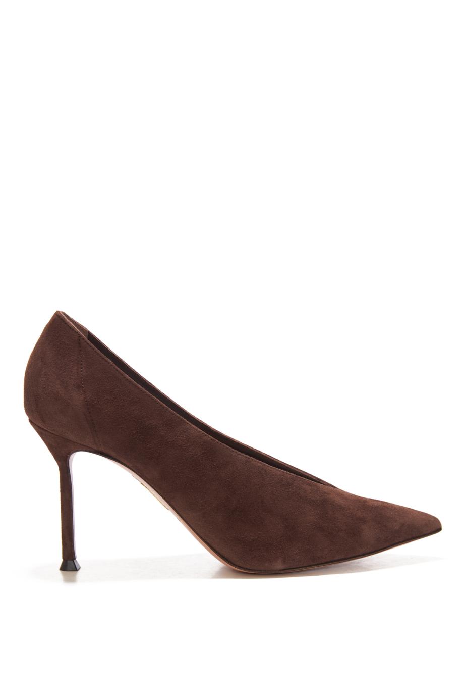 Voltaire 85 suede pumps in espresso
