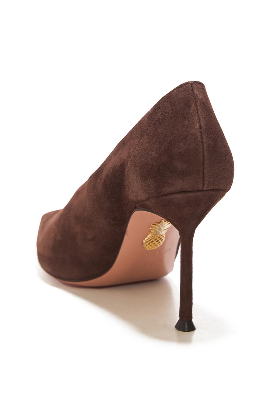 Voltaire 85 suede pumps in espresso
