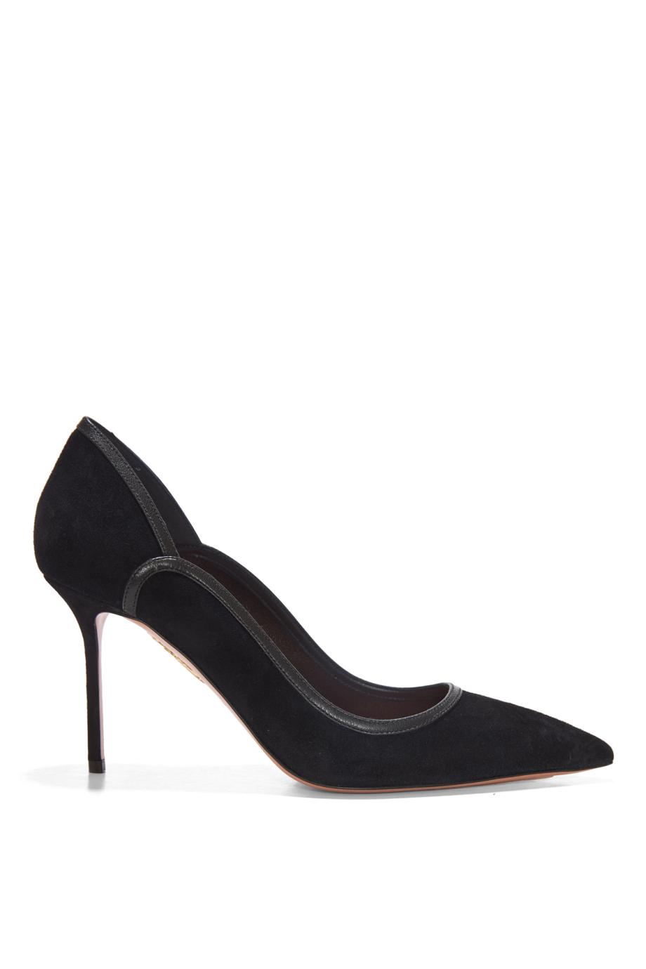 Plush 85 suede and leather pumps in black