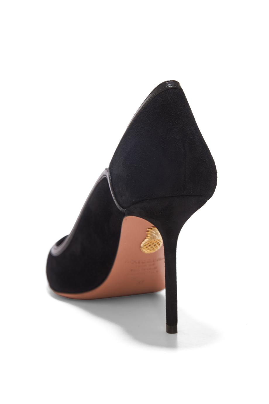 Plush 85 suede and leather pumps in black