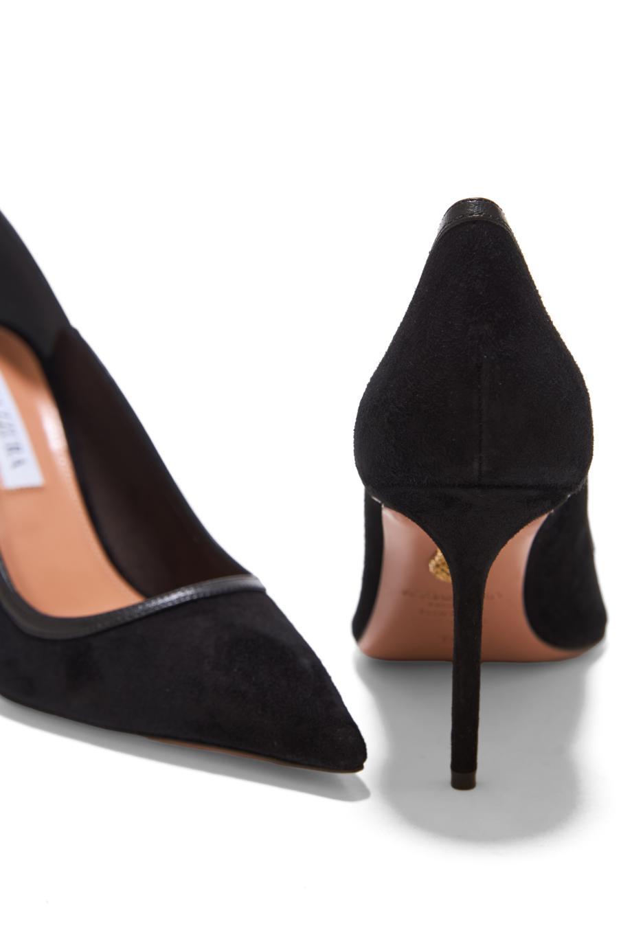 Plush 85 suede and leather pumps in black