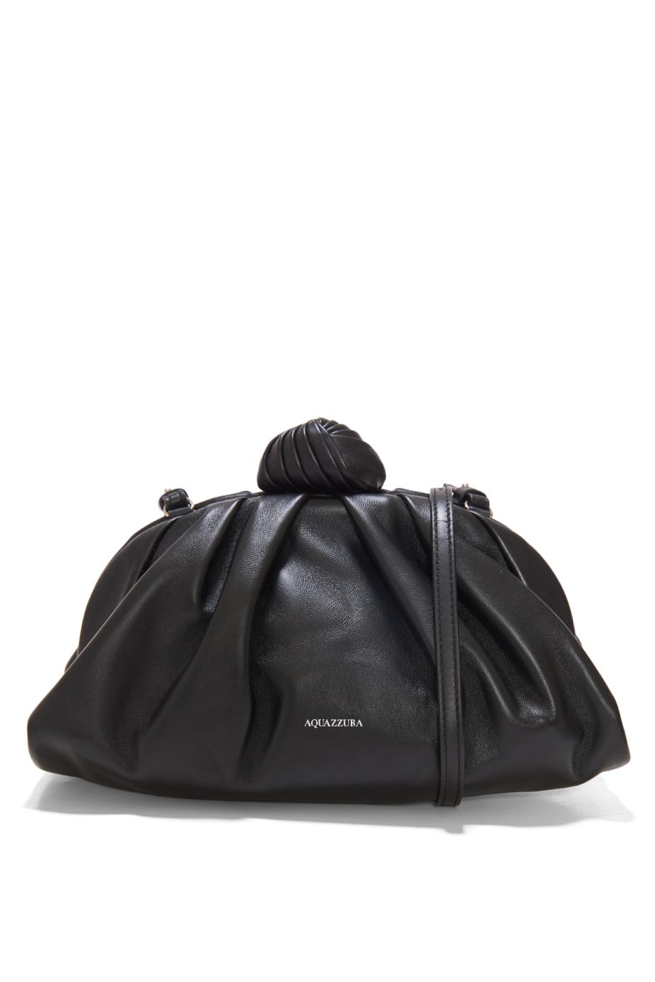 Cocoon nappa leather pouch in black