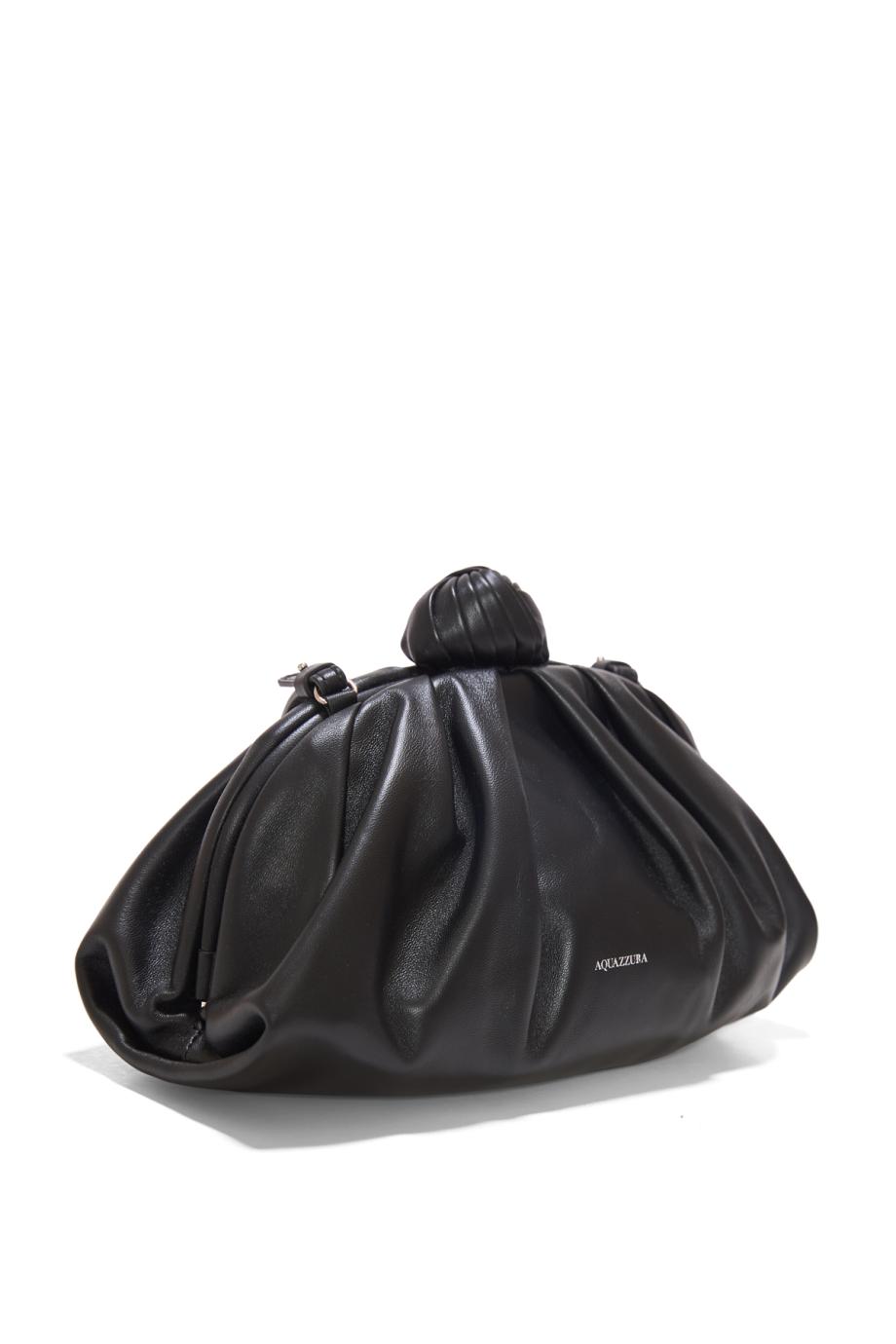 Cocoon nappa leather pouch in black