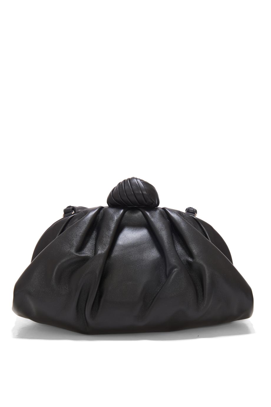 Cocoon nappa leather pouch in black