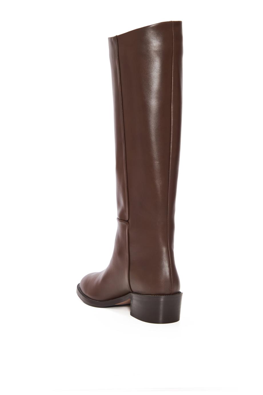 Sellier leather boots in espresso