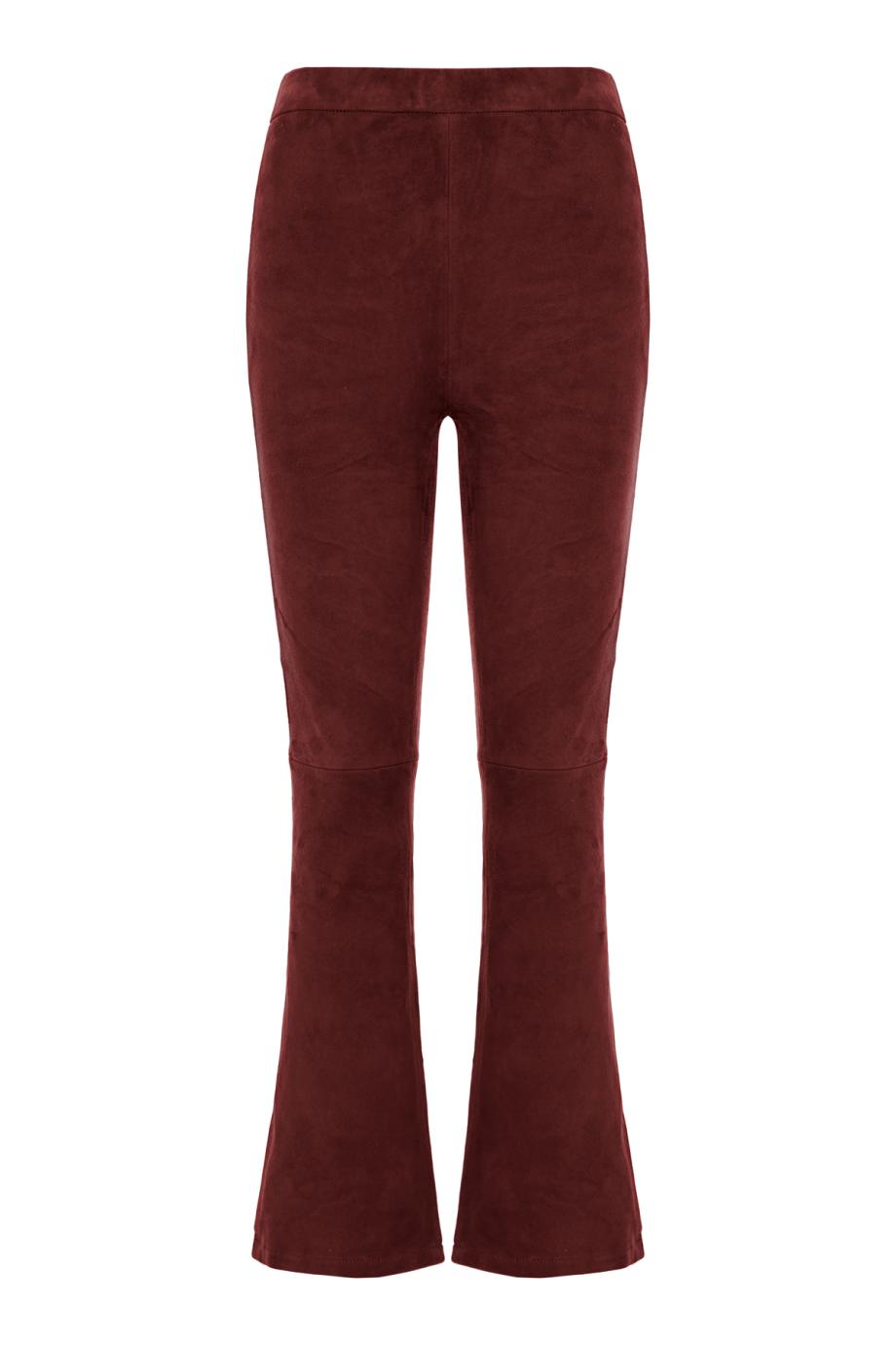 River stretch suede trousers in mahogany