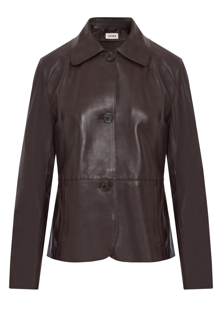 Carmen leather jacket in coffee bean