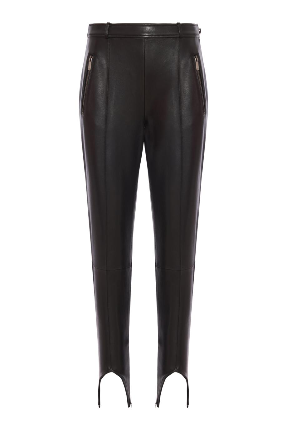 Stirrup lambskin pants in black