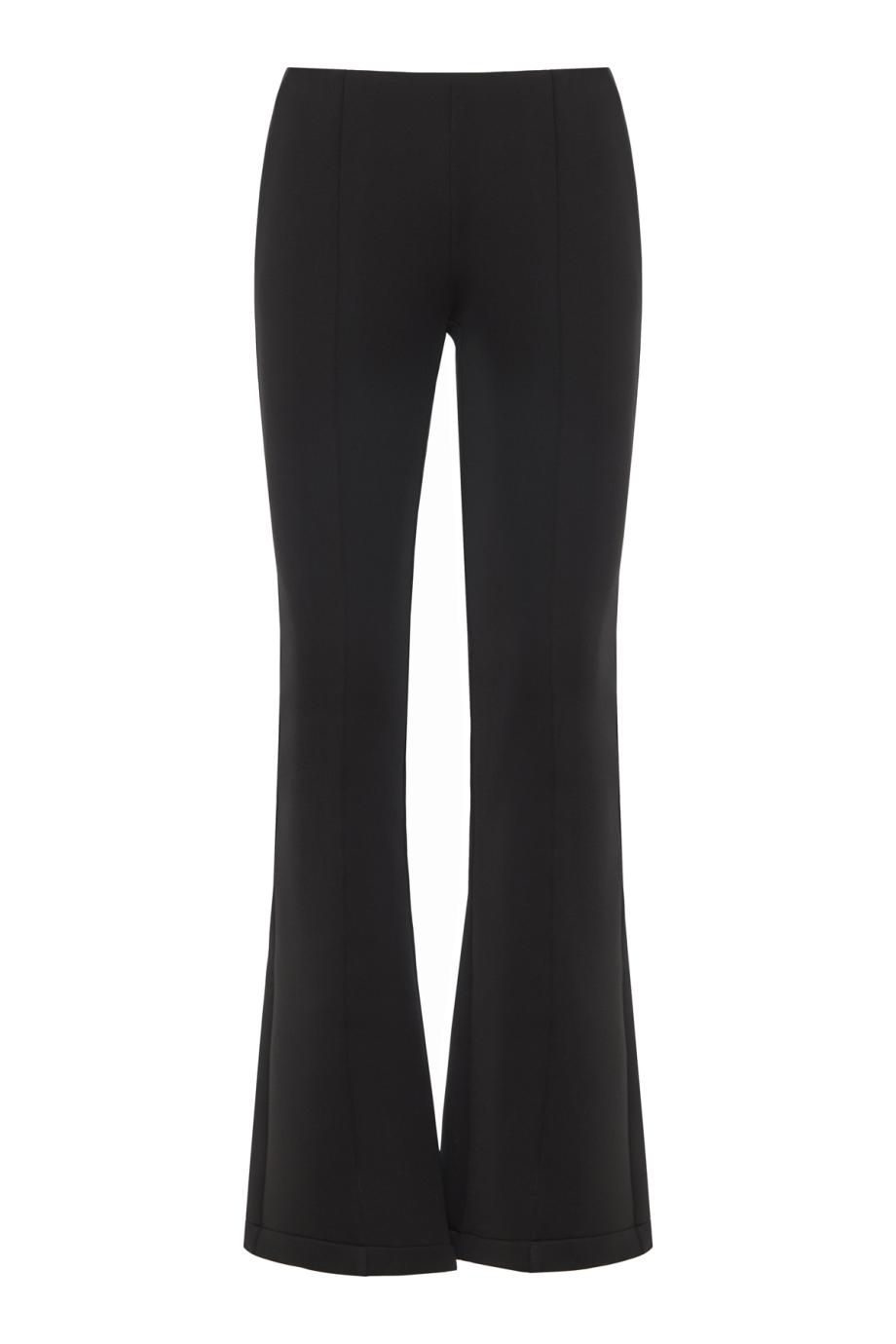 Flared neoprene pants in black