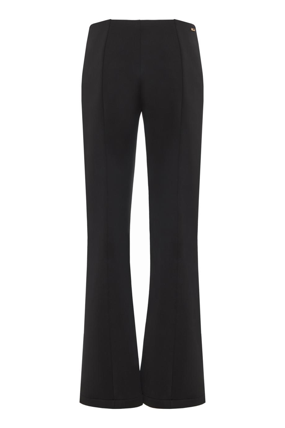 Flared neoprene pants in black