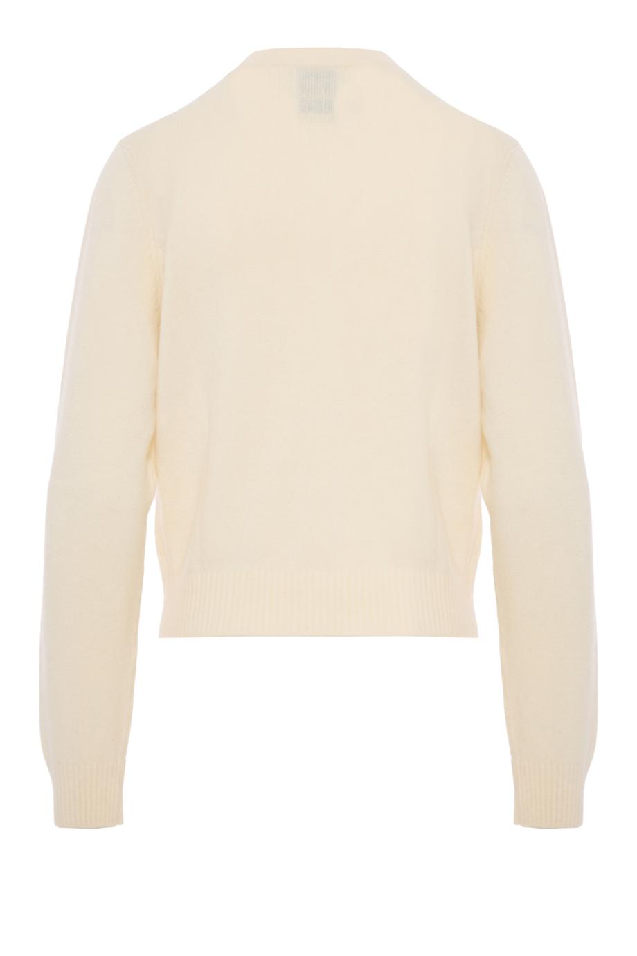 Bubble knit cashmere cardigan in gesso