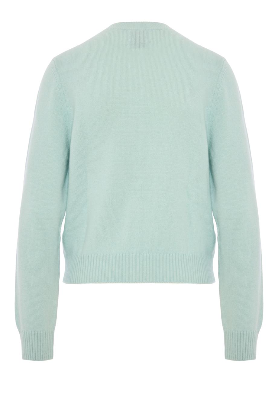 Bubble knit cashmere cardigan in turquoise