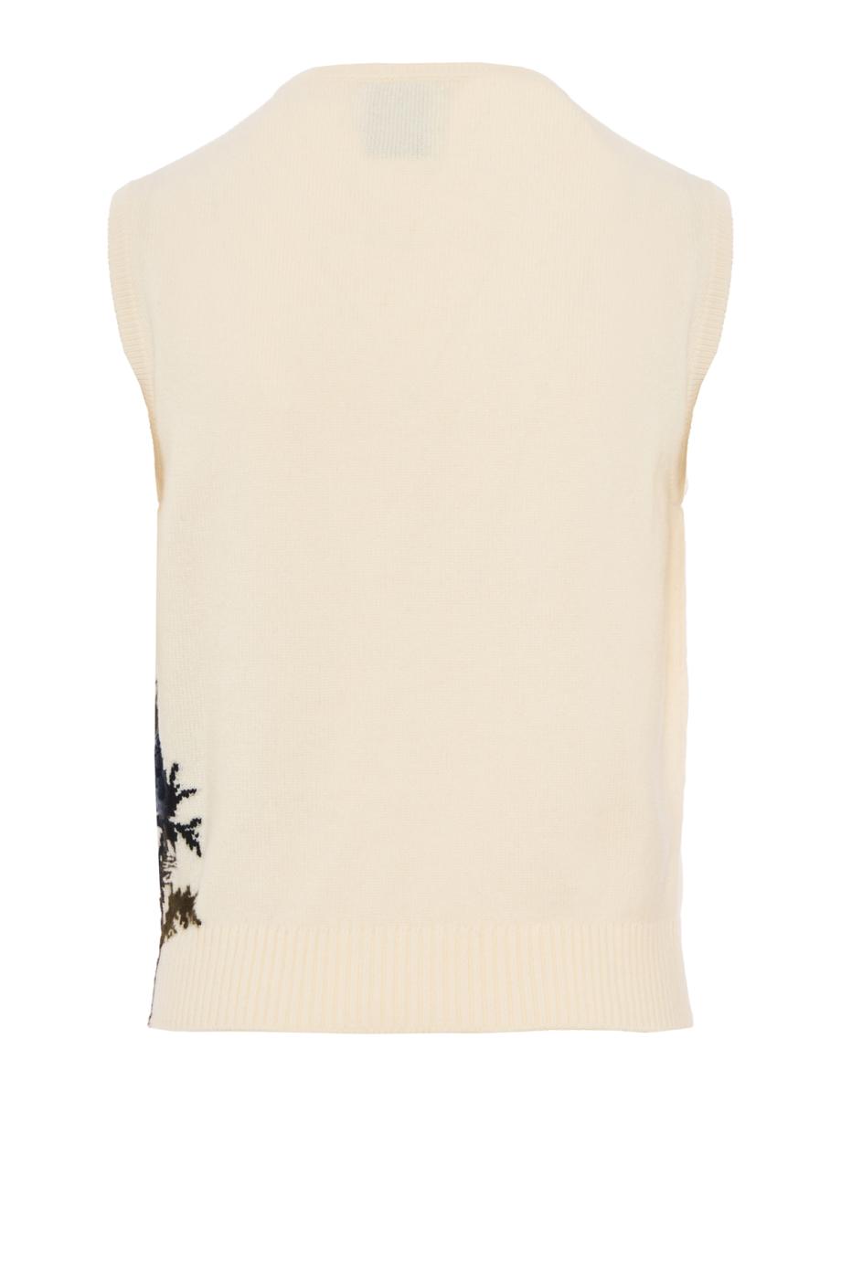 Bubble knit cashmere top in gesso