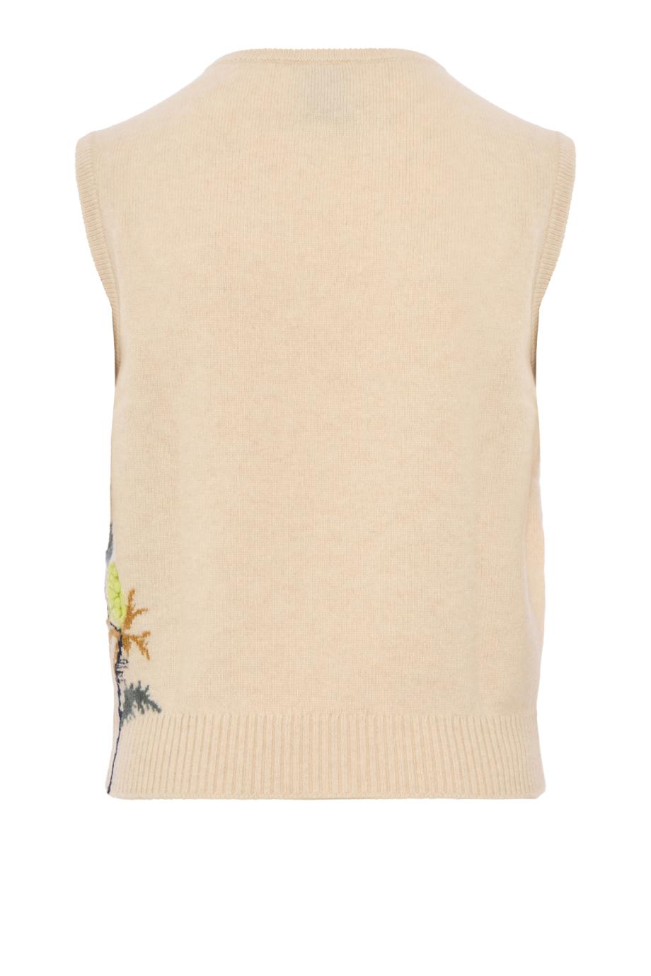 Bubble knit cashmere top in canvas