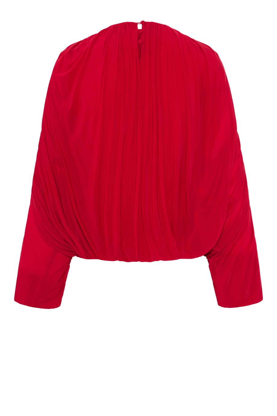 Cupro bubble blouse in red