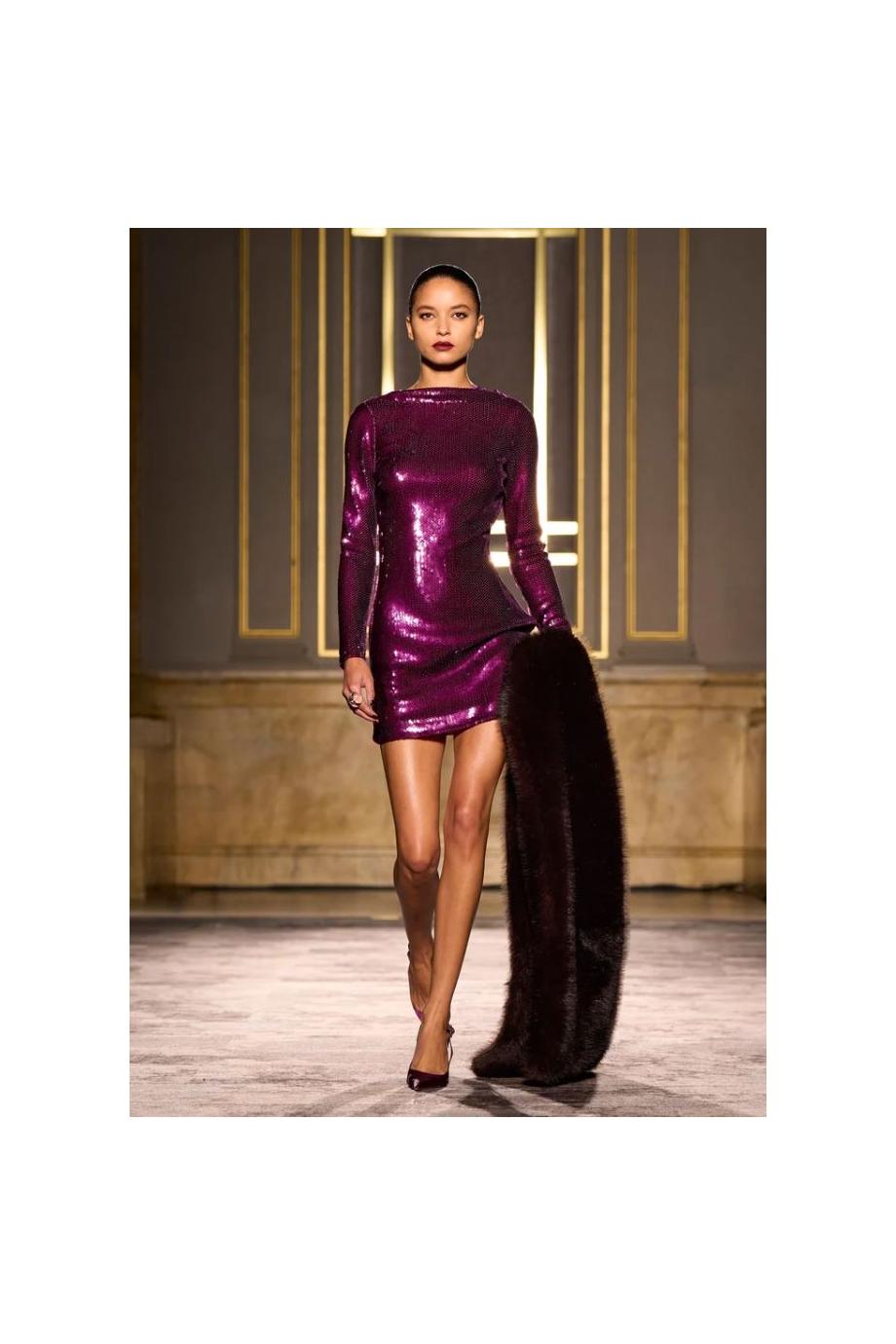 Bellen sequin mini dress in violet