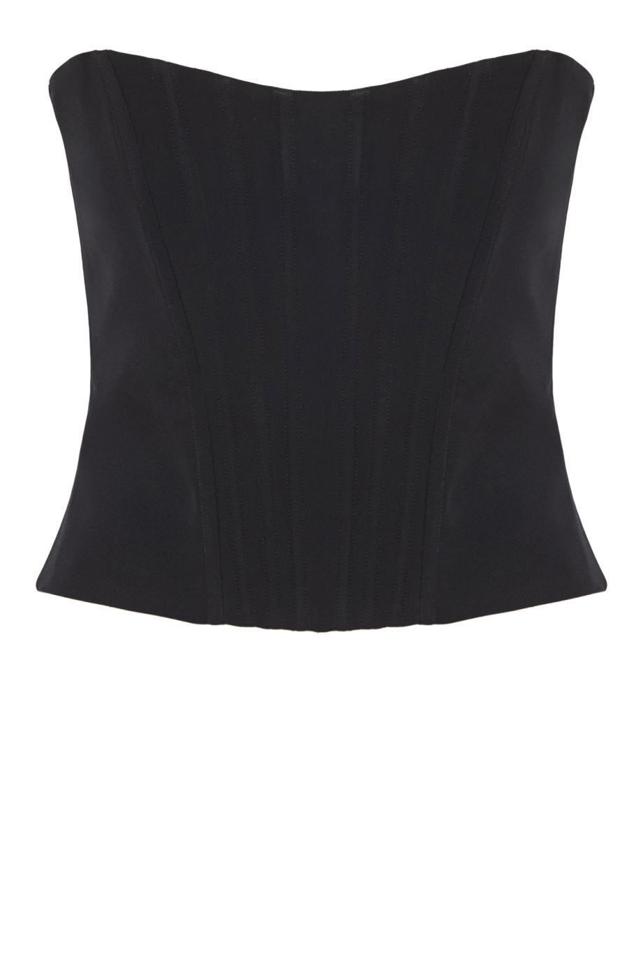 Elena strapless crepe cady top in black